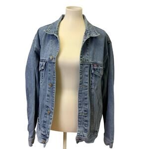 Old College Inn Jean Company Large 100% Cotton Classic Blue Denim Jacket